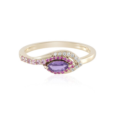 Anello in oro con Zaffiro Ceylon Porpora (non riscaldato)
