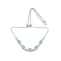 Bracciale in argento con Topazio Blu Svizzero