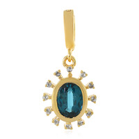 Ciondolo in argento con Cianite Blu Foglia di Tè