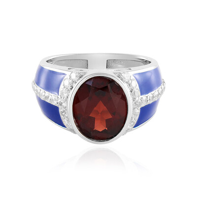 Anello in argento con Granato Mozambico