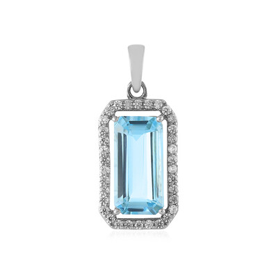 Ciondolo in argento con Topazio Blu Cielo