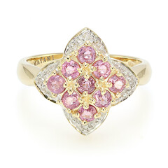 Anello in oro con Zaffiro Padparadscha (non riscaldato) (AMAYANI)