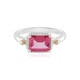 Anello in argento con Topazio Rosa (Granulieren)