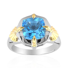 Anello in argento con Topazio Blu Svizzero (Remy Rotenier)