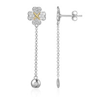 Orecchini in argento con Topazio Bianco