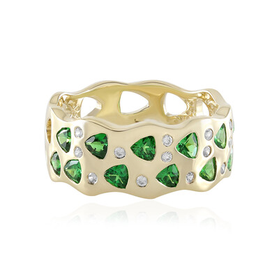 Anello in oro con Tsavorite della Tanzania