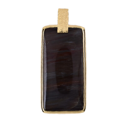 Ciondolo in argento con Legno Fossile