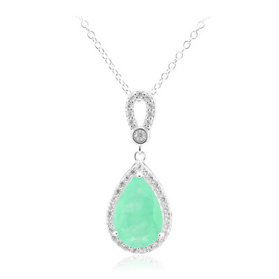 Collana in argento con Quarzo verde pastello