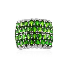 Anello in argento con Diopside Russo