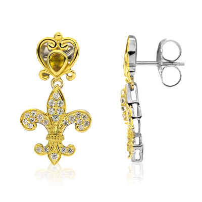 Orecchini in argento con Zaffiro Giallo (Dallas Prince Designs)