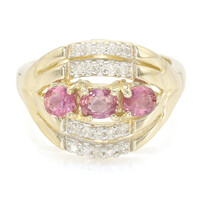 Anello in oro con Zaffiro Padparadscha (non riscaldato)