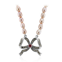 Collana in argento con Perla d'Acqua Dolce Rosa (TPC)