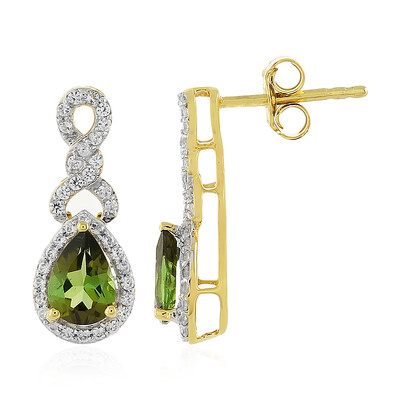 Orecchini in argento con Tormalina Verde