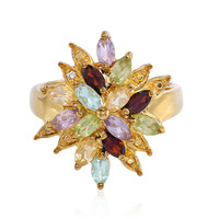 Anello in argento con gemme preziose miste