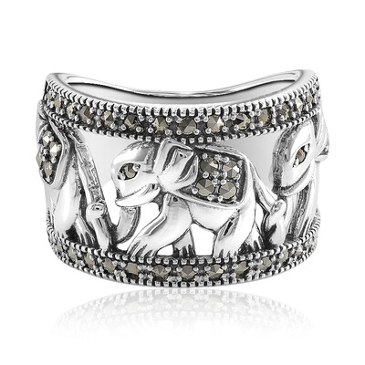Anello in argento con Marcassite