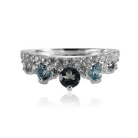 Anello in argento con Topazio Blu Londra