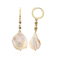 Orecchini in argento con Perla d'Acqua Dolce Pesca (TPC)