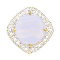 Ciondolo placcato in oro con Agata Blue Lace