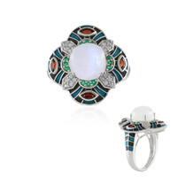 Anello in argento con Pietra di Luna Arcobaleno (Adela Silber)