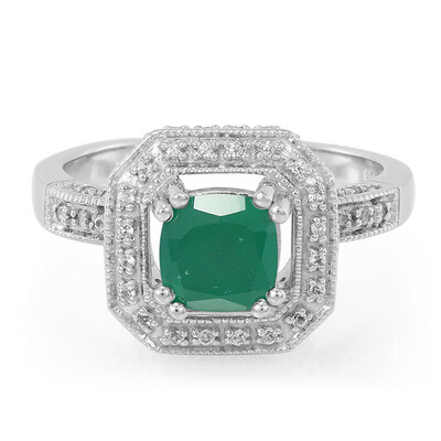 Anello in argento con Calcedonio Verde