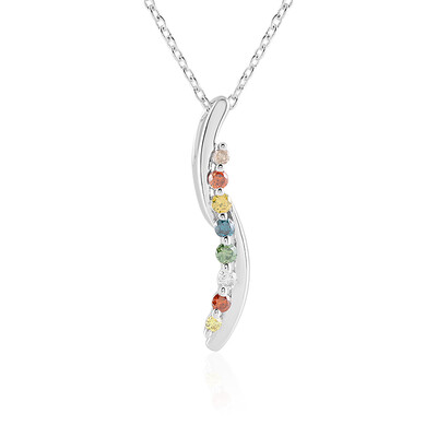 Collana in argento con Diamante Verde I3