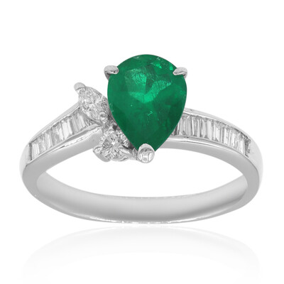 Anello in platino con Smeraldo Zambia AAA (CIRARI)