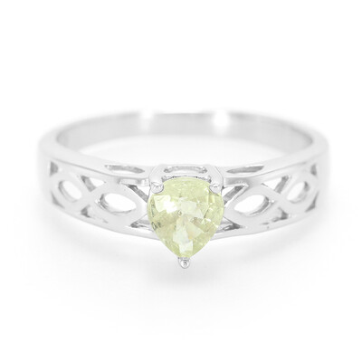 Anello placcato in platino con Tormalina Cuprian