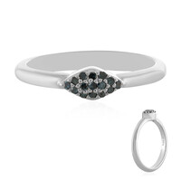 Anello in argento con Diamante Blu I3