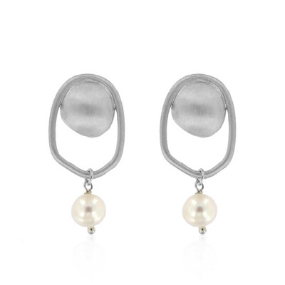 Orecchini in argento con Perla d'Acqua Dolce Bianca (Joias do Paraíso)