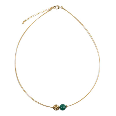 Collana in acciaio inossidabile con Malachite
