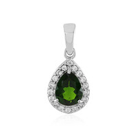 Ciondolo in argento con Diopside Russo
