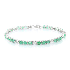Bracciale in argento con Smeraldo Zambia