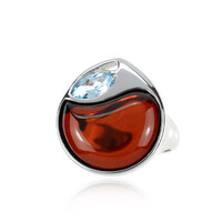 Anello in argento con Ambra Baltica
