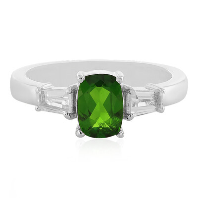 Anello in argento con Diopside Russo