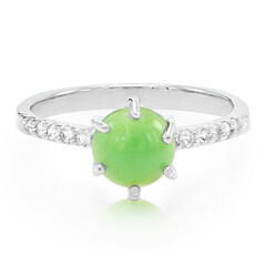 Anello in argento con Crisoprasio Imperiale