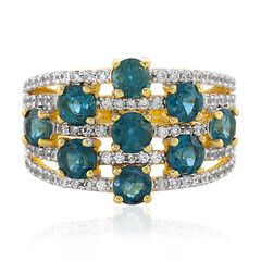 Anello in argento con Cianite Blu Foglia di Tè