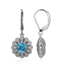Orecchini in argento con Topazio Blu Svizzero
