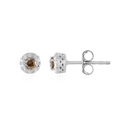 Orecchini in argento con Diamante Champagne I2