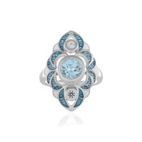 Anello in argento con Topazio Blu Cielo (Adela Silber)