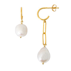Orecchini in argento con Perla d'Acqua Dolce Bianca (Joias do Paraíso)