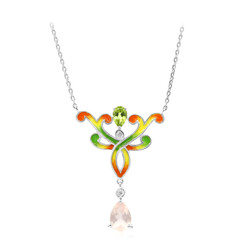 Collana in argento con Quarzo Rosa