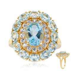 Anello in argento con Topazio Blu Cielo
