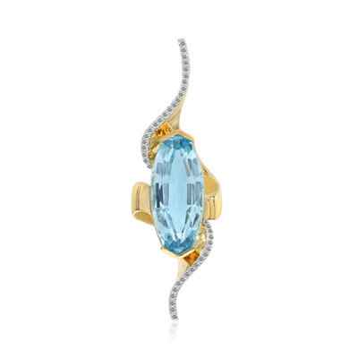 Ciondolo in oro con Topazio Blu Cielo (Adela Gold)