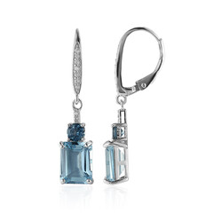 Orecchini in argento con Topazio Blu Cielo