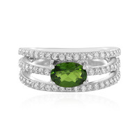 Anello in argento con Diopside Russo