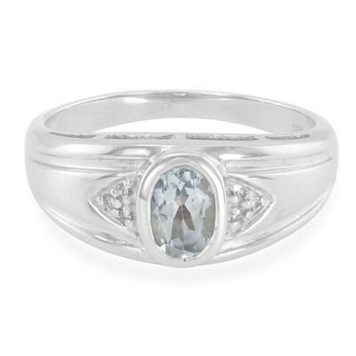 Anello da uomo in argento con Topazio Blu Cielo