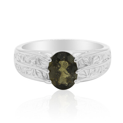 Anello in argento con Moldavite