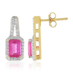Orecchini in argento con Zaffiro Rosa del Madagascar