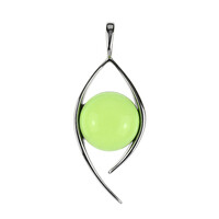 Ciondolo in argento con Ambra Verde Colombiana