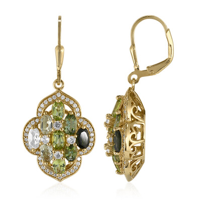 Orecchini in argento con Tormalina Verde